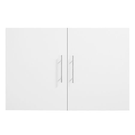 Laundry Room Wall Cabinet, 2-Tier Wall Mounted Hanging Cabinet with 2 Doors, Cupboard Organizer with Adjustable Shelf, for Bathroom, Kitchen, Garage, Laundry, 16 x 36 x 24 in (D x W x H), White