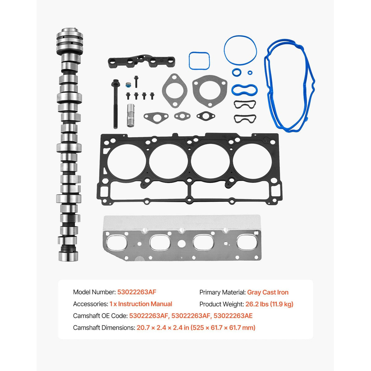 Lifter Camshaft Kit, 18-Piece Set, Fits 2009-2021 Jeep Grand Cherokee, 2009-2021 Dodge Challenger, Fits 1999-2013 4.8L, 5.3L, and 5.7L LS-Based Engines, V8 5.7L