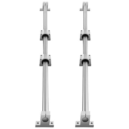 Linear Guide Rail Set, SFC20 1200 mm, 2 PCS 47.2 in/1200 mm SFC20 Guide Rails 4 PCS SC20 Slide Blocks 4 PCS Rail Supports, Linear Rails and Bearings Kit for Automated Machines CNC DIY Project