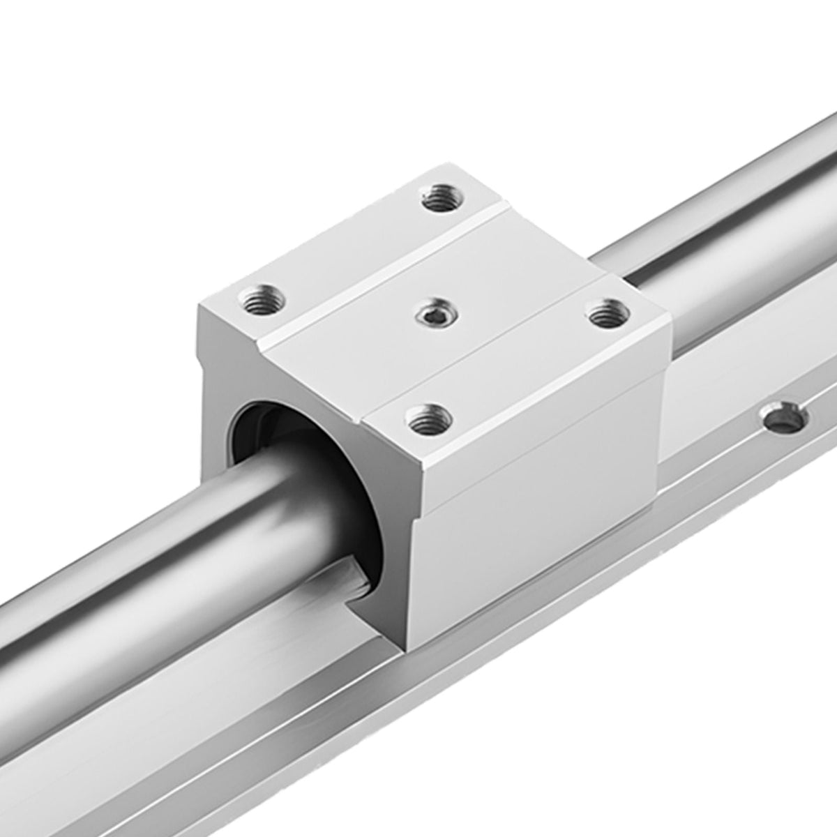 Linear Rail Kit, SBR25, 2Pcs 1200 mm (47.24 inch) Linear Motion Guide Rails and 4Pcs Bearing Slide Blocks, Fully Supported Shaft, for Cutting, Grinding, Milling, Drilling Machines, and More