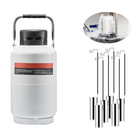 Liquid Nitrogen Tank, 3 L Aluminum Alloy Liquid Nitrogen Container, LN2 Tank Dewar with 6 Canisters and Carry Bag with Straps, Cryogenic Tank for Beauty Industry, Semen Preservation, Scientific