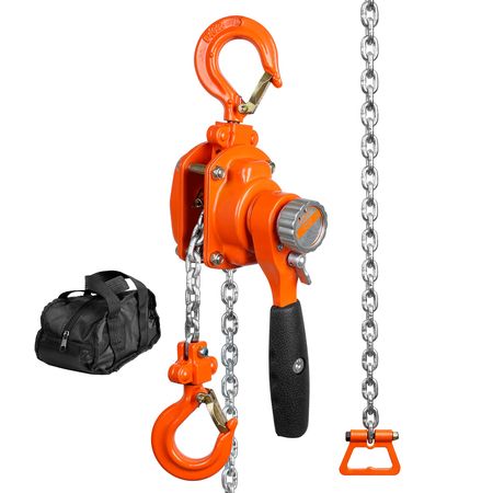 Manual Lever Chain Hoist, 1/4 Ton 550 lbs Capacity 10 FT Come Along, G80 Galvanized Carbon Steel with Weston Double-Pawl Brake, Auto Chain Leading & 360° Rotation Hook, for Garage Factory Dock