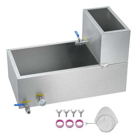 Maple Syrup Evaporator Pan, 19.6 Gallon, 285 Cups of 8.8oz Maple Syrup, Flat Evaporator Pan with Thermometer, 2 Valves and 3 Heating Methods, 304 Stainless Steel Maple Syrup Pan for Home