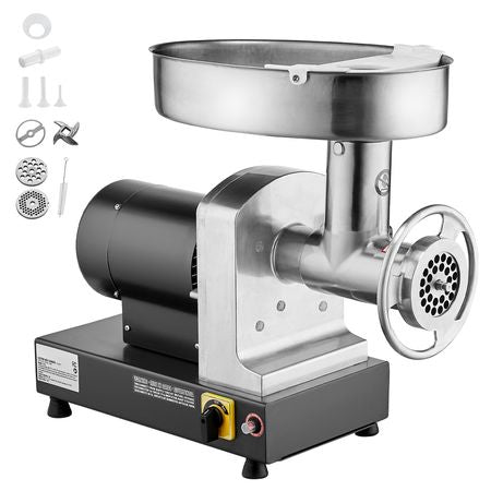 Meat Grinder, 14 Lbs/Min Capacity Electric Meat Grinders with Blade, Grinding Plate, Sausage Maker, Stainless Steel Commercial Meat Mincer for Kitchen Restaurant Butcher Store