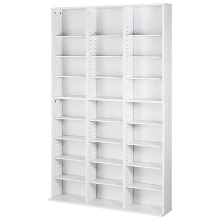 Media Storage Cabinet, 9-layer DVD Shelf Holds up to 756 CDs, Adjustable CD Shelves 27 Compartments, Protects & Organizes Music, Movie, Video Games or Memorabilia Collections,White