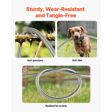 Metal Garden Hose 25 ft, Rust Proof Stainless Steel Water Hose, Heavy Duty Backyard Hose with 10 Function Nozzle, No-Kink & Flexible Water Pipe, Lightweight Metal Hose for Yard, Outdoor
