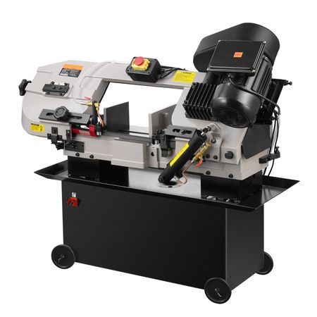 Metal Horizontal Band Saw, 7 x 12 in Rectangular Cutting Capacity, 110/220V Metal Vertical Cutting Bandsaw with 1.1 kW Motor, 0-45° Angle Adjustment, Variable Speed, for Metal, Wood, and Plastic