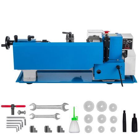 Metal Lathe 7"x12",Precision Bench Top Mini Metal Lathe 550W, Metal Lathe Variable Speed 50-2500 RPM Nylon Gear With A Movable Lamp for Precision Parts Processing