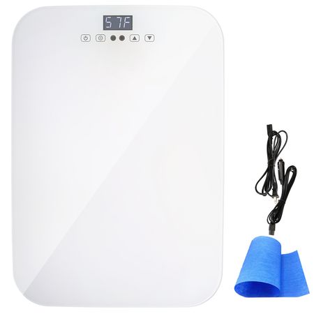 Mini Fridge, 20L Skincare Fridges with Temper Control Touch Screen, Portable Small Beverage Refrigerator for Bedroom Office Car Dorm, AC/DC Cool Warmer for Cosmetic Drink Milk, White