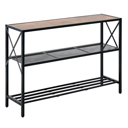 Narrow Console Sofa Table, 41.7 inches Behind Couch Table, 3-Tier Long Entryway Table and Skinny Hallway Table, Narrow Sofa Table with Metal Frame, for Entryway, Hallway, Living Room & Bedroom