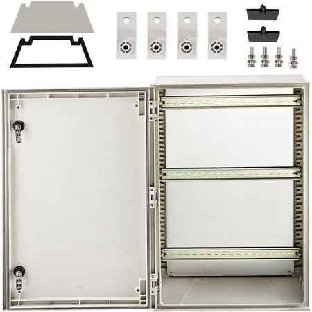 NEMA Steel Enclosure, 24 x 16 x 9\'\' NEMA 4X Fiberglass Electrical Box, IP66 Waterproof & Dustproof, Outdoor/Indoor Electrical Junction Box, with Mounting Plate(60 x 40 x 23 cm)