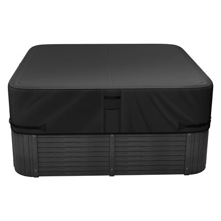 Outdoor Hot Tub Cover, 85 x 85 x 20 Inch Weatherproof and Waterproof Hot Tub Cover Protector, 600D Heavy Duty Oxford Fabric and 950N Tearing Strength, Square Spa Covers for Hottub, Black