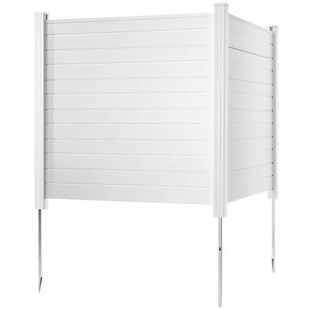 Outdoor Privacy Screens, 50" W x 50" H Air Conditioner Fence, Pool Equipment Enclosure, Horizontal Vinyl Privacy Fence, Perfect to Enclose Trash Can and A/C Units (2-Panel)