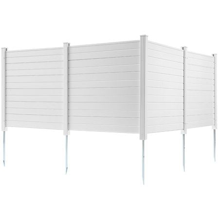 Outdoor Privacy Screens, 50" W x 50" H Air Conditioner Fence, Pool Equipment Enclosure, Horizontal Vinyl Privacy Fence, Perfect to Enclose Trash Can and A/C Units (4-Panel)