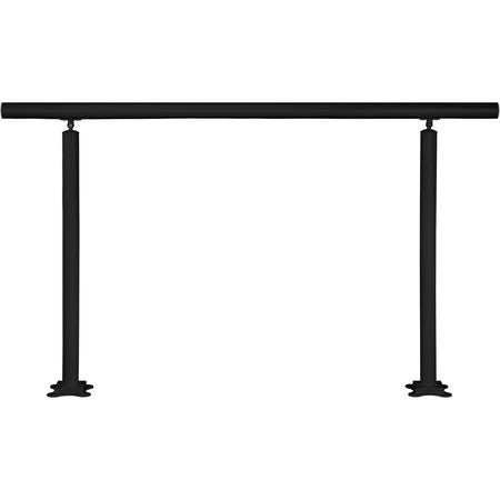Outdoor Stair Railing Kit, 5 FT Handrails 0-5 Steps, Adjustable Angle Black Aluminum Stair Hand Rail for The Elderly, Handrails for Indoor & Outdoor Steps