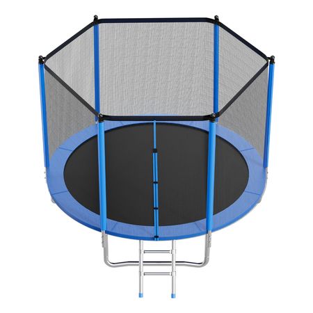 Outdoor Trampoline, 10FT Round Recreational Trampoline with Enclosure Net, ASTM Approved, Heavy Duty Trampolines, Max 330 lbs Weight Capacity, Anti-Rust Backyard Trampolines for Kids & Adults