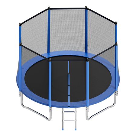 Outdoor Trampoline, 12FT Round Recreational Trampoline with Enclosure Net, ASTM Approved, Heavy Duty Trampolines, Max 400 lbs Weight Capacity, Anti-Rust Backyard Trampolines for Kids & Adults
