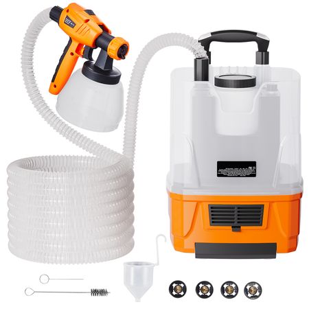 Paint Sprayer, 1300W Electric Spray Paint Gun with Air Hose, 1300ml and 800 ml Containers, 5 Copper Nozzles, 150 Din HVLP Spray Gun for House Painting Home Interior and Exterior Walls, Fence