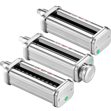 Pasta Attachment for KitchenAid Stand Mixer, Stainless Steel Pasta Roller Cutter Set Including Pasta Sheet Roller, Spaghetti and Fettuccine Cutter, 8 Adjustable Thickness Knob Pasta Maker, 3Pcs