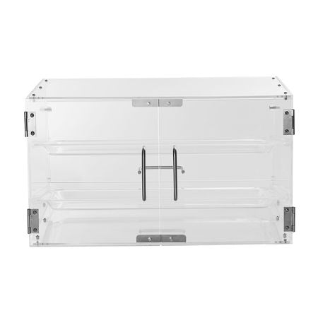 Pastry Display Case, 2-Tier Commercial Countertop Bakery Display Case, Acrylic Display Box with Rear Door Access & Removable Shelves, Keep Fresh for Donut Bagels Cake Cookie, 20.7"x13.2"x11.9"
