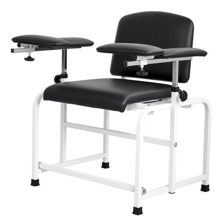 Phlebotomy Chair 750LBS Capacity Blood Draw Medical Chair, Comfortable Blood Drawing Chairs with Adjustable Armrests, Soft Padded Seat, Easy-to-Clean PVC Leather for Hospitals Clinics