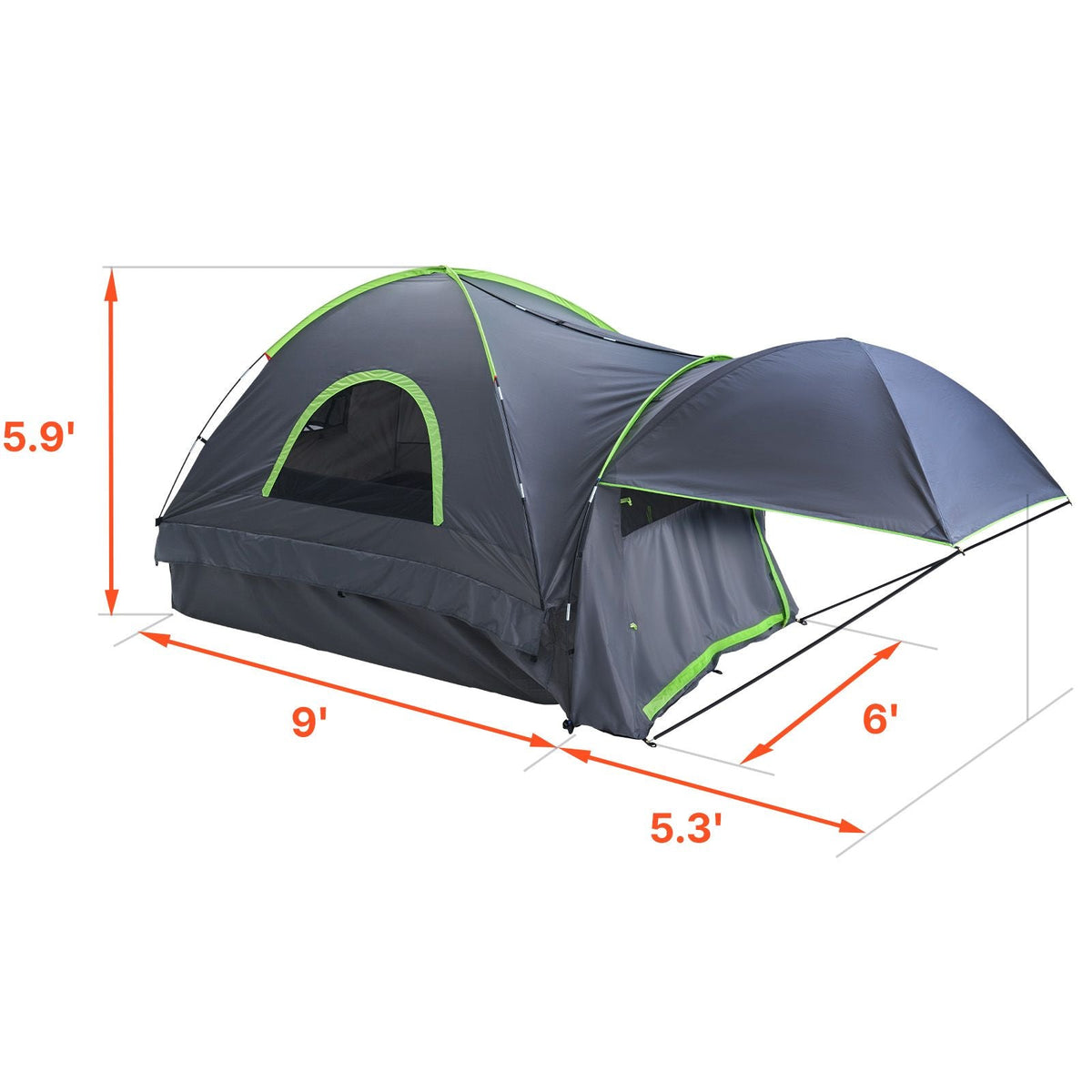 Pickup Truck Tent, Fits 8.0-8.2 ft Truck Tents for Camping, Waterproof PU2000 2-3 Person Sleeping Truck Bed Tent, Sturdy Truck Bed Camper Shell with Expandable Awning, Rainfly, Storage Bag