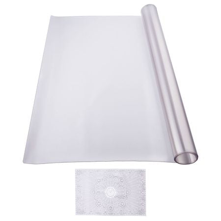 Plastic Table Cover, 24 x 48 Inch 1.5 mm Thick Frosted Table Protector, Rectangle PVC Desk Mat, Waterproof & Easy Cleaning Desk Pad Tablecloth, for Office Dresser Dining Room Table Night Stand