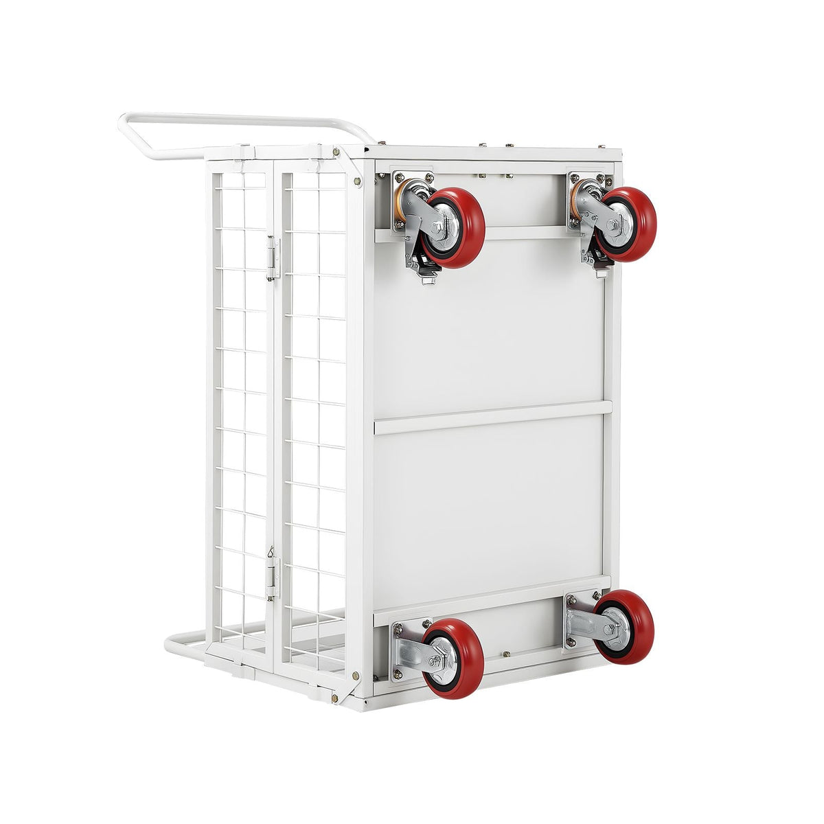 Platform Truck Cart with Cage, 2000 lbs Capacity, 6-in-1 Foldable Flatbed Cart with Swivel Wheels, Heavy Duty Hand Truck, Multi-Functional Push Dolly, for Grocery Laundry, 44.5 x 26.6 x 42.1 in