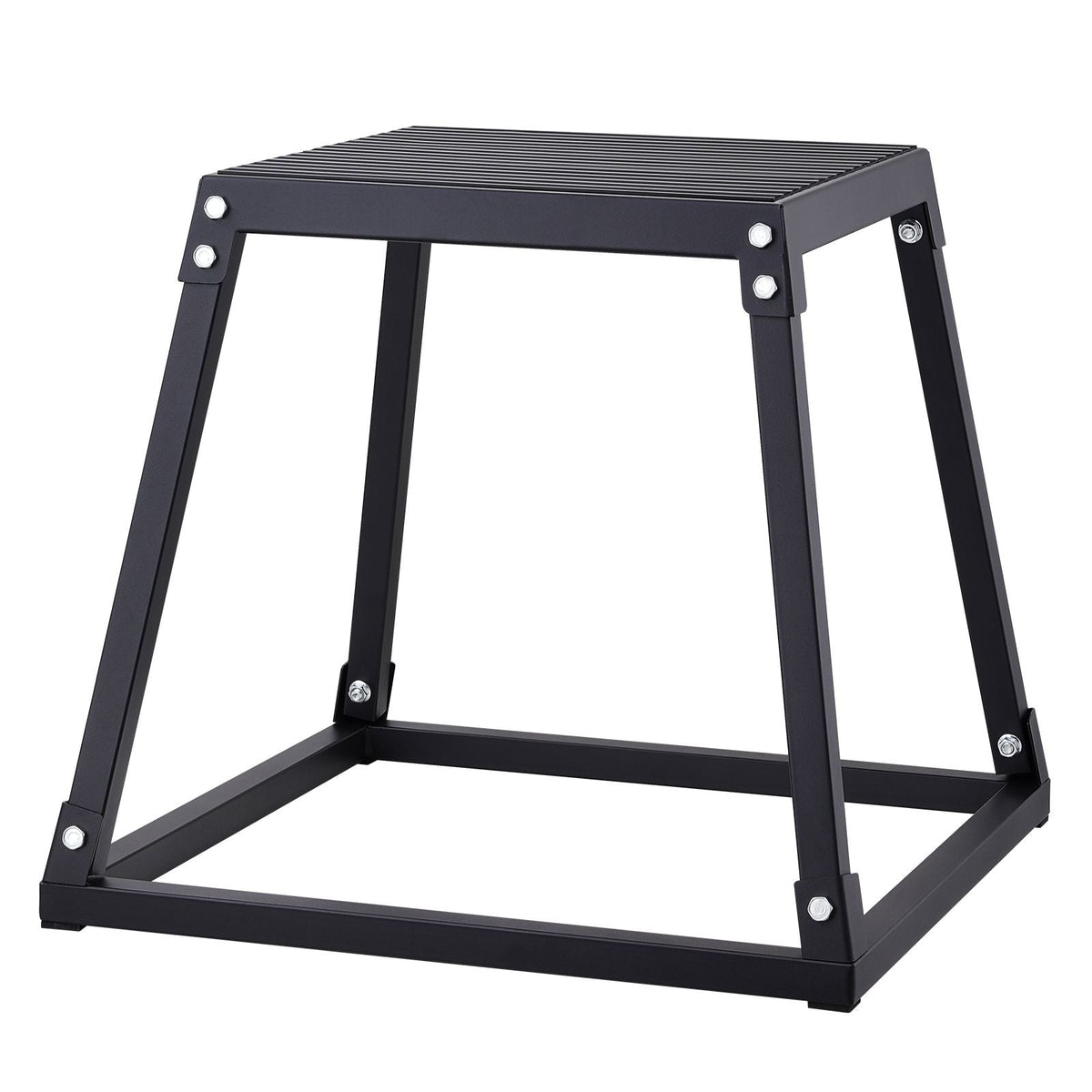 Plyometric Jump Box, 18 Inch Plyo Box, Steel Plyometric Platform and Jumping Agility Box, Anti-Slip Fitness Exercise Step Up Box for Home Gym Training, Conditioning Strength Training, Black