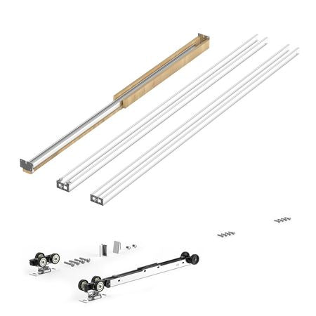 Pocket Door Frame Kit, for 24-32 in Wide 80 in High Door, Pocket Door Kit with Two-Way Soft Close Mechanism, Slide Smoothly Quietly, Easy to Install, Premium Galvanized Steel, for Living Room
