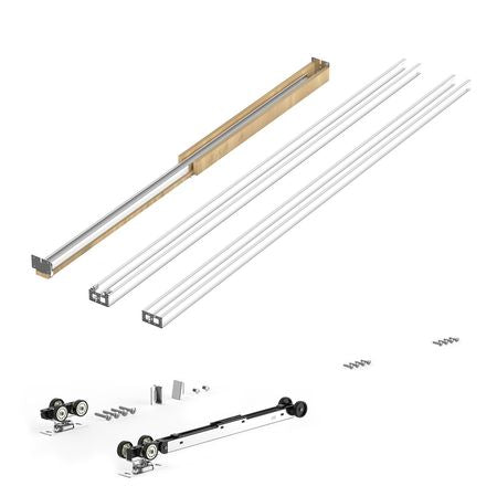 Pocket Door Frame Kit, for 24-36 in Wide 84 in High Door, Pocket Door Kit with Two-Way Soft Close Mechanism, Slide Smoothly Quietly, Easy to Install, Premium Galvanized Steel, for Living Room