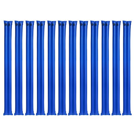 Pool Cover Water Bags, 12 Packs 10 Ft, Double Chamber Pool Cover Water Tubes, 0.4mm Thick PVC Bags Weights with Leakproof Screw Cap, for Inground Swimming-Pool Covers Winter Closing, Blue