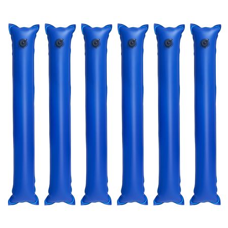 Pool Cover Water Bags, 6 Packs 4 Ft, Single Chamber Pool Cover Water Tubes, 0.4mm Thick PVC Bags Weights with Leakproof Screw Cap, for Inground Swimming-Pool Covers Winter Closing, Blue