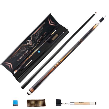 Pool Cue, 1 Piece Pool Stick, 58 inch & 19 oz Canadian Maple Wood Billiard Pools Cue Stick with Multi-Layer Tip & ABS Connection Ring, Cues Sticks for Professional Pool Table, Bar, Home, Office
