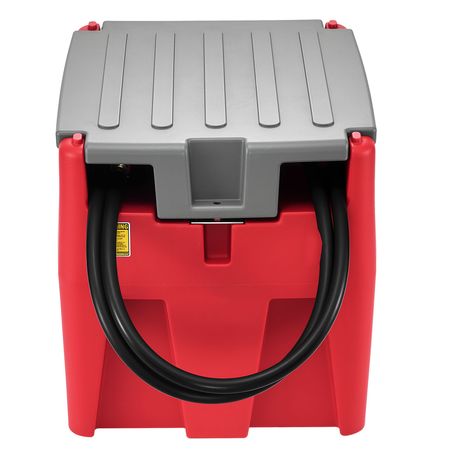 Portable Diesel Tank, 58 Gallon Capacity & 10.6 GPM Flow Rate, Fuel Tank with 12V Electric Transfer Pump and 13.1ft Rubber Hose, PE Diesel Transfer Tanks for Easy Fuel Transportation, Red