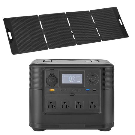Portable Power Station with 200W Solar Panel, 1800W Solar Generator Power Station, 1008Wh LiFePO4 Battery Backup with 9 Output Ports for for Home Emergency, Outdoor Camping, RV Travel