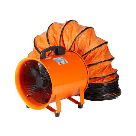 Portable Ventilator, 12 inch Heavy Duty Cylinder Fan with 33ft Duct Hose, 585W Strong Shop Exhaust Blower 3198CFM, Industrial Utility Blower for Sucking Dust, Smoke, Smoke Home/Workplace