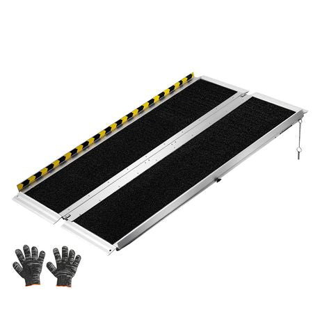 Portable Wheelchair Ramp, 4FT, Non-Slip Aluminum Folding Handicap Ramp for Wheelchair, 800 lbs Capacity, Door Threshold Ramps for Home Steps, Stairs, Entry, Threshold, Doorways, Scooter, Curbs