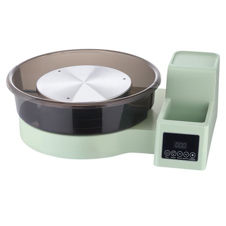 Pottery Wheel for Adults, 14" and 11" Turntables, 450W Electric Table Top Pottery Wheel with Foot Pedal, 30-300 RPM Adjustable Speed, Detachable Basin, for Beginners, DIY Clay Art Craft, Green