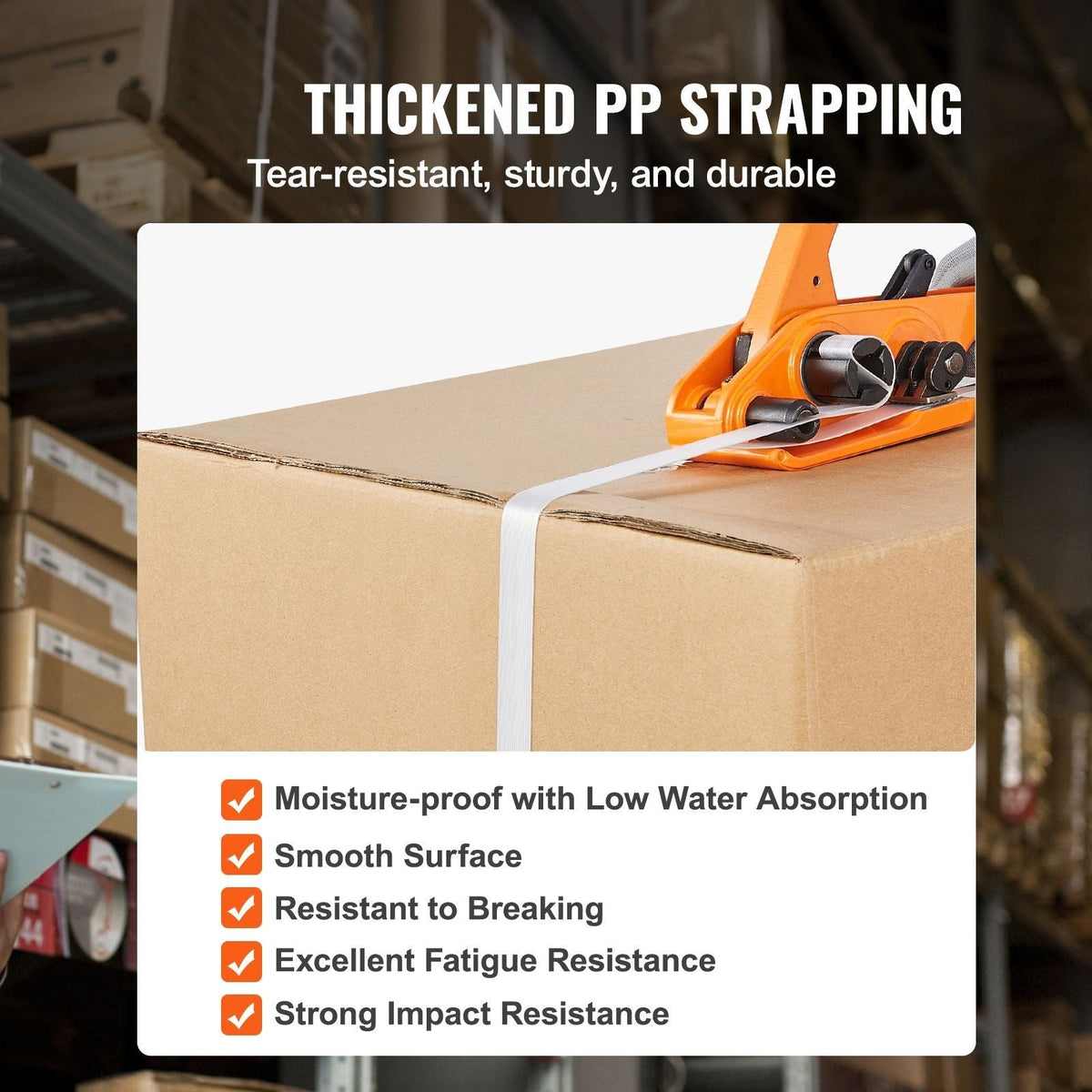PP Banding Strapping Kit with Strapping Tensioner Tool, Banding Sealer Tool, 328 ft Length, 100 Metal Seals, Pallet Packaging Strapping Banding Kit, Banding Packaging Strapping for Packing