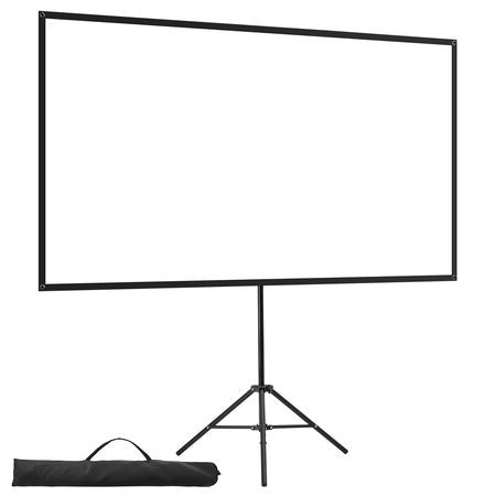 Projector Screen with Stand, 80 Inch 160° Wide Angle Indoor Outdoor Projection Screen, 16:9 4K HD Wrinkleless Portable Tripod Screens with Carry Bag, for Movie Home Theater Office Presentation