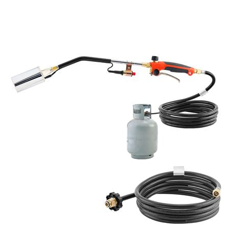 Propane Torch Weed Burner, High Output 1,800,000 BTU with 10 ft Hose, Heavy Duty Blow Torch with Adjustable Flame and Turbo Trigger Push Button Igniter, Flamethrower Kit for Garden Ice Snow Road