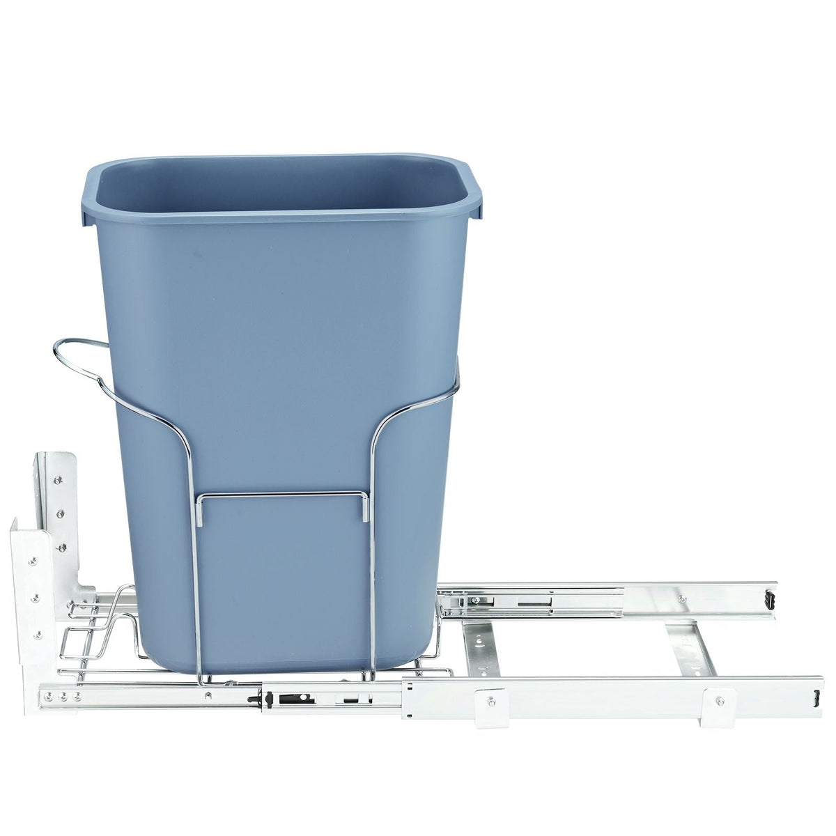 Pull-Out Trash Can, 35L Single Bin, Under Mount Kitchen Waste Container with Slide, Handle and Door Mounting Kit, 110 lbs Load Capacity Heavy Duty Garbage Recycling Bin for Kitchen Cabinet, Sink