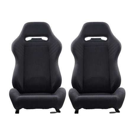 Racing Seat, 2 Set, Adjustable Racing Cockpit with Wide Angle Reclining & High-Resilience Foam, Comfortable Racing Chair with Polyester Fabric & Q235B Slider, Fit for Racing Cars & Go-Karts