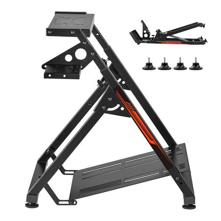 Racing Wheel Stand, Adjustable & Foldable Simulator Stand for Logitech G923 G920 G29 G27, Thrustmaster T300RS TX F458 T500RS T3PA-PRO(F1/GT) Gaming Cockpit,Pedals Simulator NOT Included,Compact
