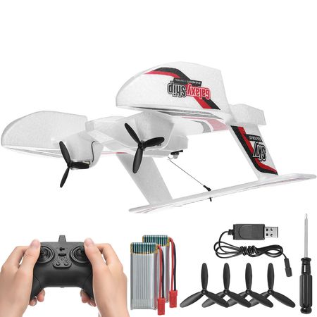 RC Plane, 2.4GHZ 3 Channel Remote Control Airplane with 6-Axis Gyro Stabilizer, Ready to Fly Amphibious Aircraft Plane Toy with 2 Batteries, Easy to Fly RC Glider for Adults Kids Beginners Boys