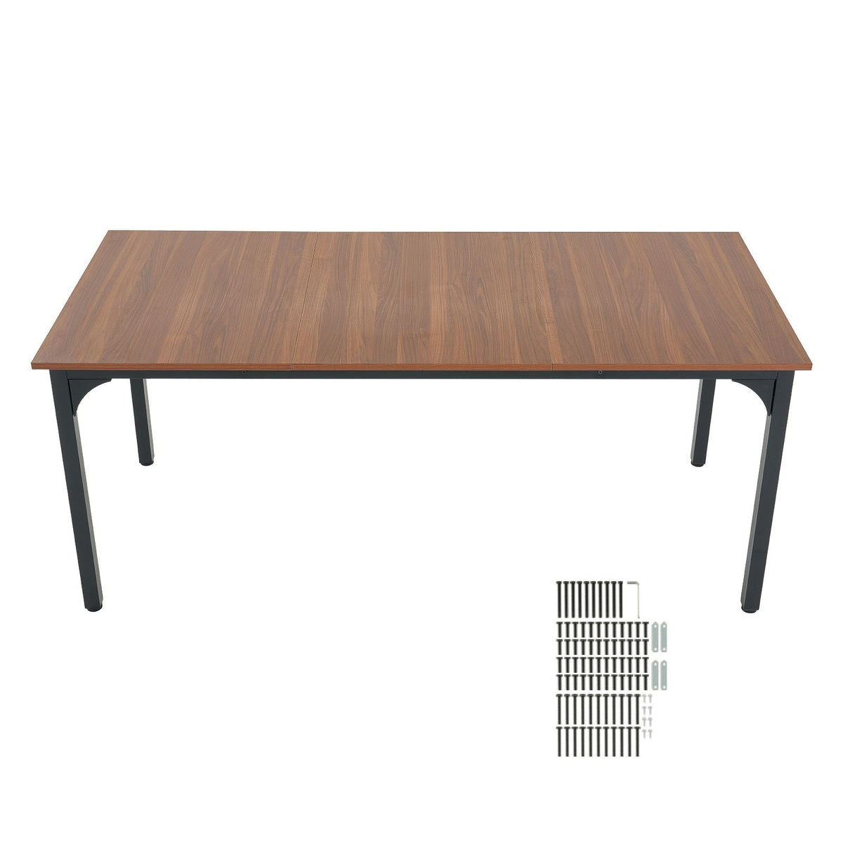 Rectangle Dining Table, 71 inch Length Large Wood Tables for 6-8 Person, Farmhouse Dinner Furniture, Rustic Conference Desk with Iron Legs, for Home Kitchen Living Room, Brown(Only Table)