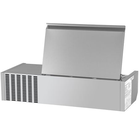 Refrigerated Condiment Prep Station, 40-Inch, 7.8 Qt Sandwich/Salad Prep Table with 1 1/3 Pan & 4 1/6 Pans, 150W Salad Bar with 304 Stainless Body and Cover Temp Adjuster One-Click Defrosting