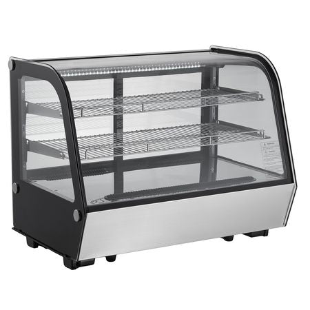Refrigerated Display Case, 5 Cu.Ft./146L Countertop Pastry Display Case, 2-Tier Commercial Display Refrigerator with LED Lighting, TURBO Cooling, Frost-Free Air-Cooling, for Bakery