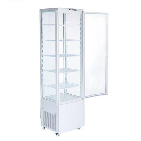 Refrigerated Display Case, 9.8 Cu.Ft./278L Large Pastry Display Case, 5-Tier Commercial Cake Refrigerator with LED Lighting, TURBO Cooling, Frost-Free Air-Cooling, for Bakery, Dessert Shop